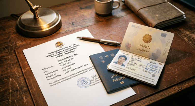 Image of a Visa for the blog How to Get a Bhutan Visa & Tourist Permit