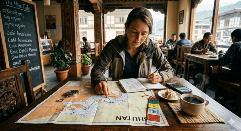 Image of a lady planning for Bhutan Trip